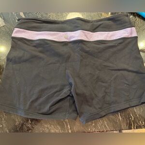 Black and Purple Lulu Lemon Athletic Shorts